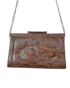 Vintage 1960s/1970s Genuine Snakeskin Shoulder Bag with Chain Strap - Funkify
