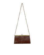 Vintage 1970s Genuine Snakeskin with Gold Chain Strap - Funkify