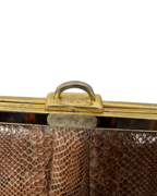 Vintage 1970s Genuine Snakeskin with Gold Chain Strap - Funkify