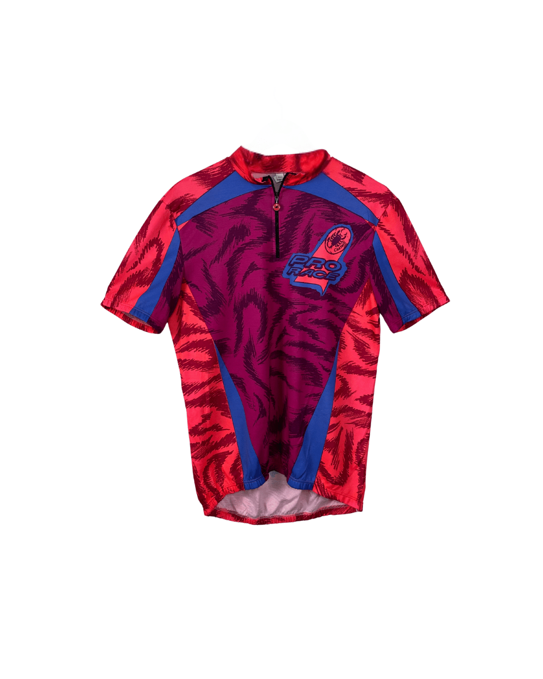Vintage 1990s Castelli Pro Race Cycling Jersey Neon Tiger Print - Funkify