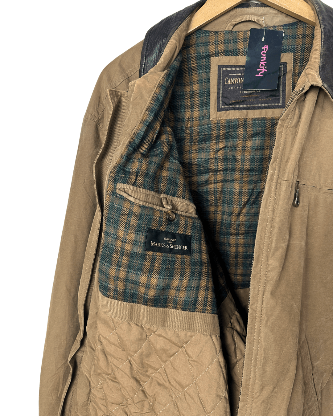 Vintage 1997 Marks & Spencer Canyon Harrington Outdoor Jacket (XL) - Funkify