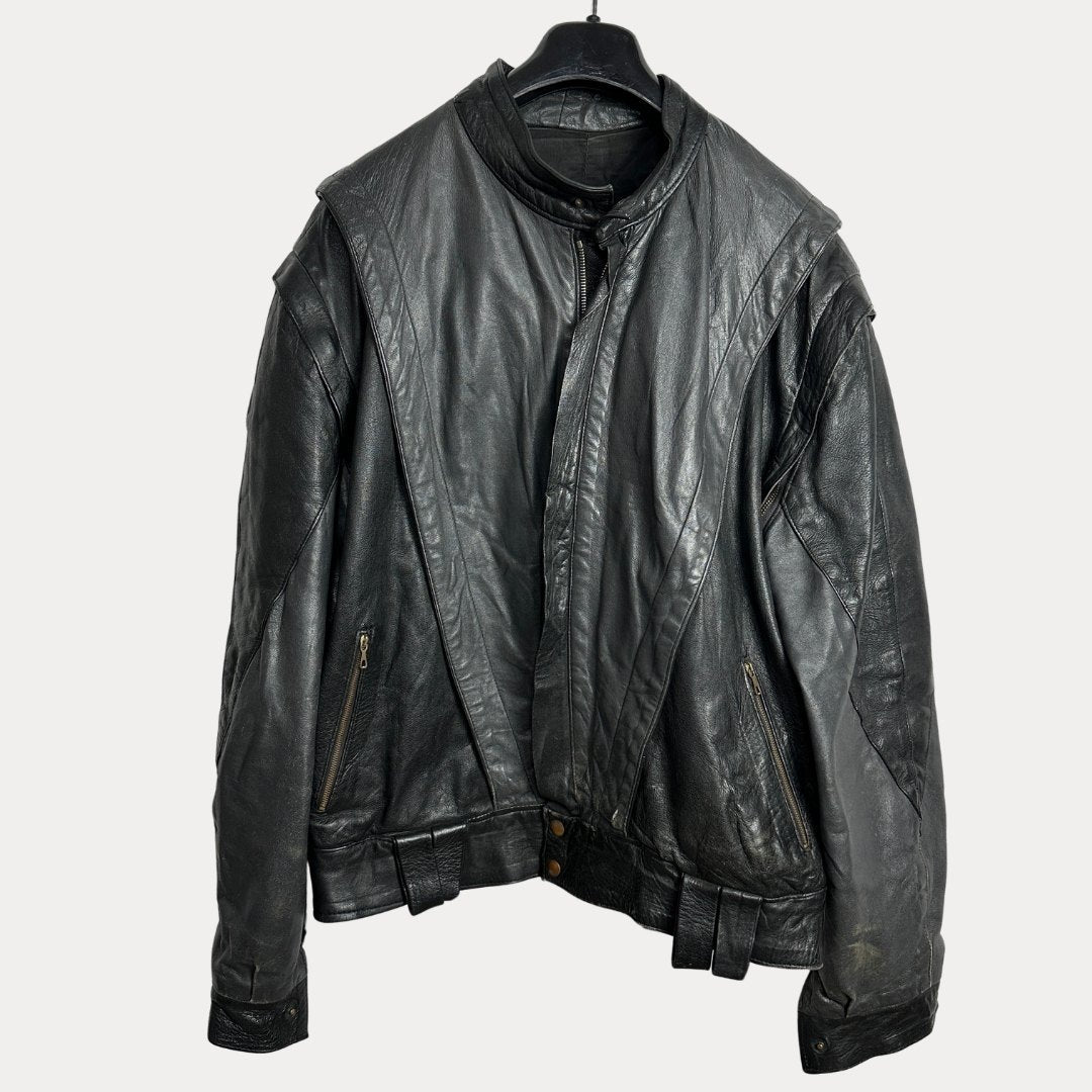 Vintage 2in1 Genuine Leather Jacket & Vest Medium - Funkify