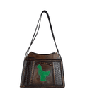Vintage 70s Handcrafted Wooden Folk Art Shoulder Bag - Funkify
