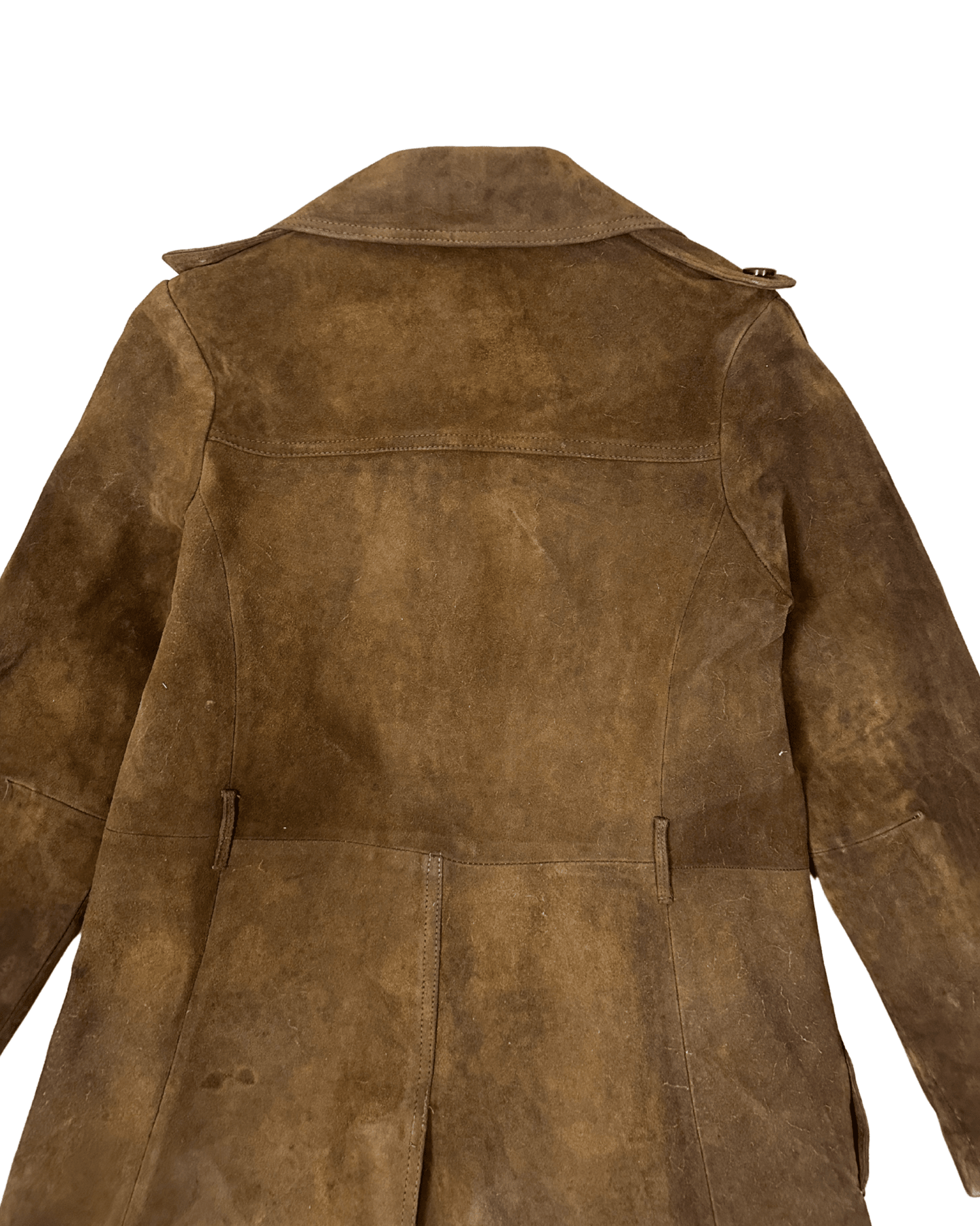 Vintage 70s "Western Grunge" Distressed Suede Leather Women's Coat - Funkify