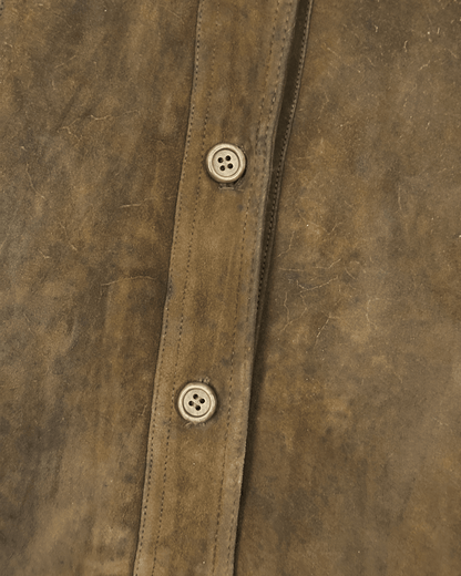 Vintage 70s "Western Grunge" Distressed Suede Leather Women's Coat - Funkify