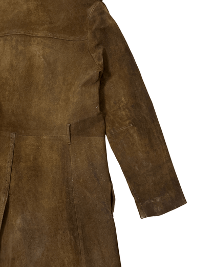 Vintage 70s "Western Grunge" Distressed Suede Leather Women's Coat - Funkify