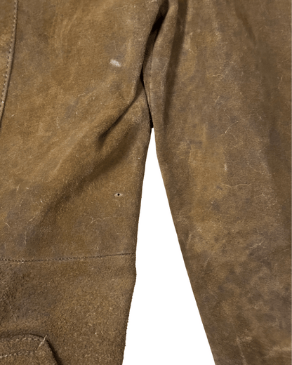 Vintage 70s "Western Grunge" Distressed Suede Leather Women's Coat - Funkify