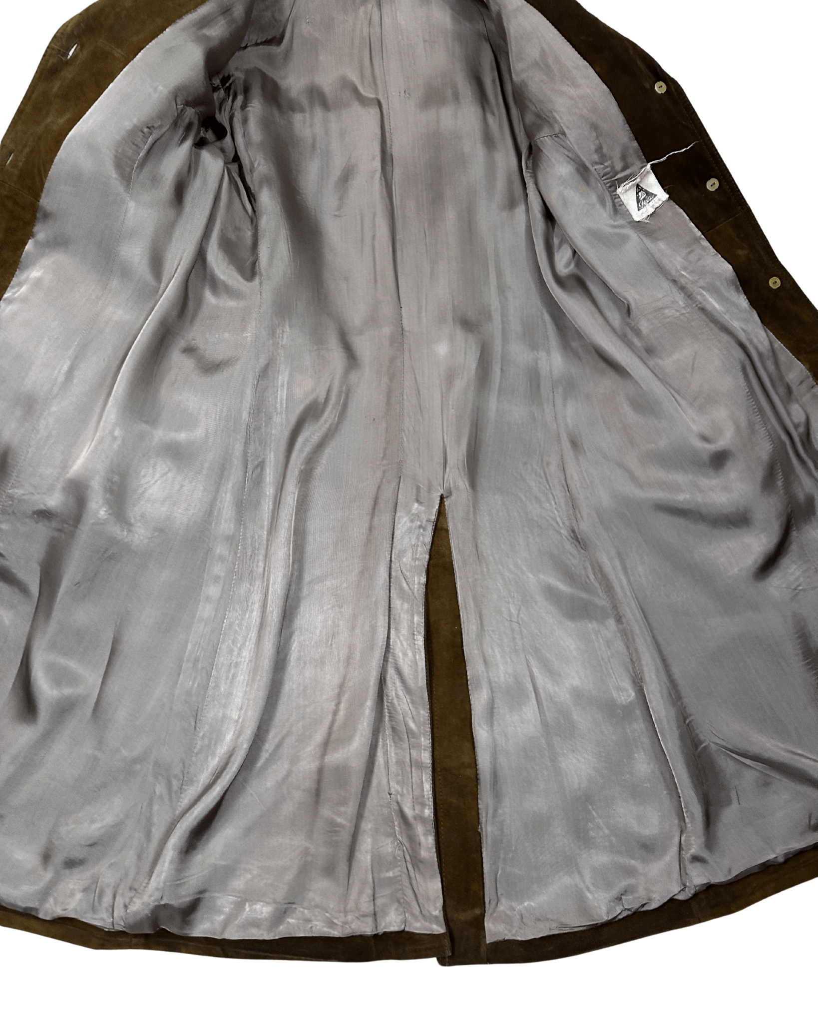 Vintage 70s "Western Grunge" Distressed Suede Leather Women's Coat - Funkify