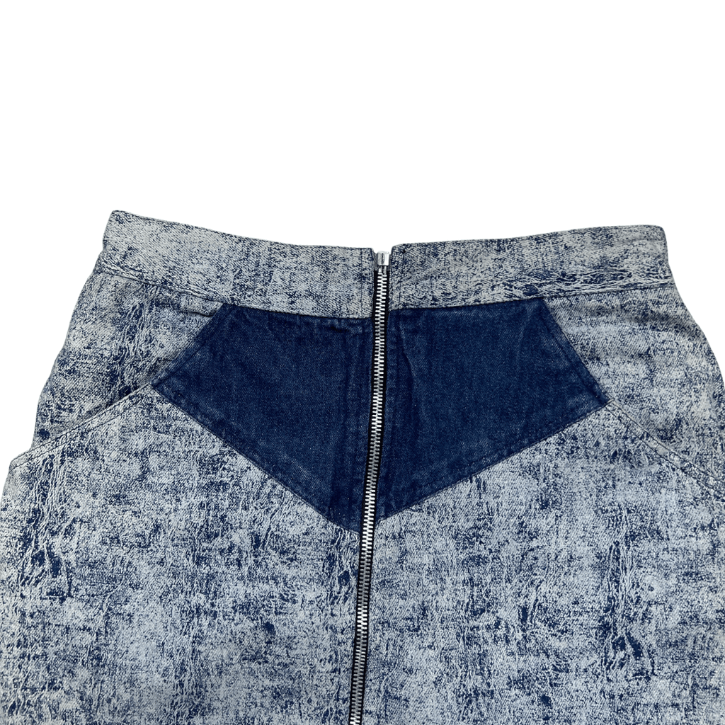 Vintage 80s Acid Wash Denim Pencil Skirt - Funkify