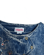 Vintage 80s Embelished Denim Vest Medium - Funkify