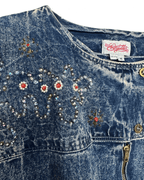 Vintage 80s Embelished Denim Vest Medium - Funkify