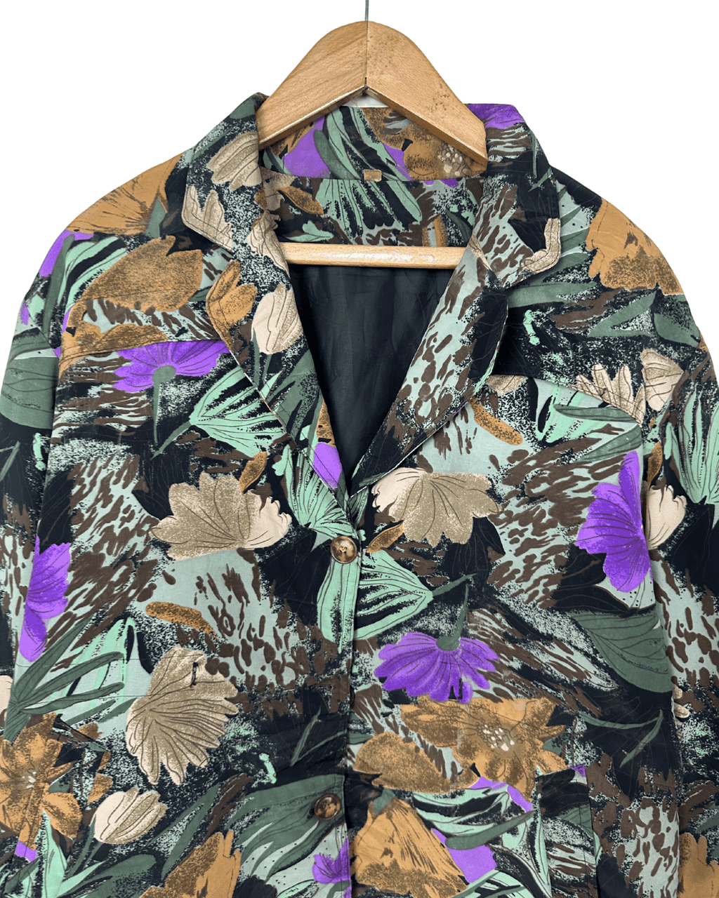 Vintage 80s Floral Print Jacket Medium - Funkify