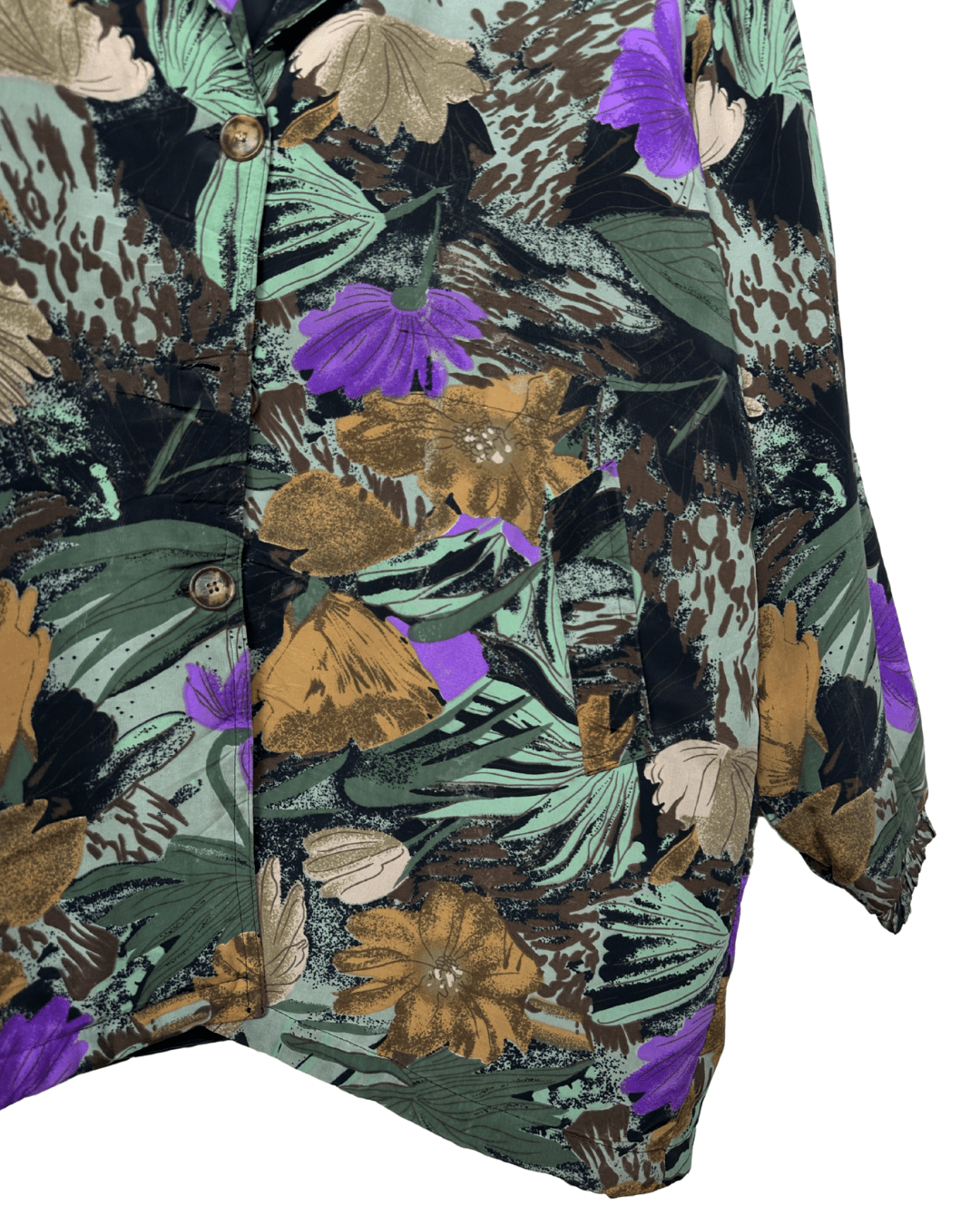 Vintage 80s Floral Print Jacket Medium - Funkify