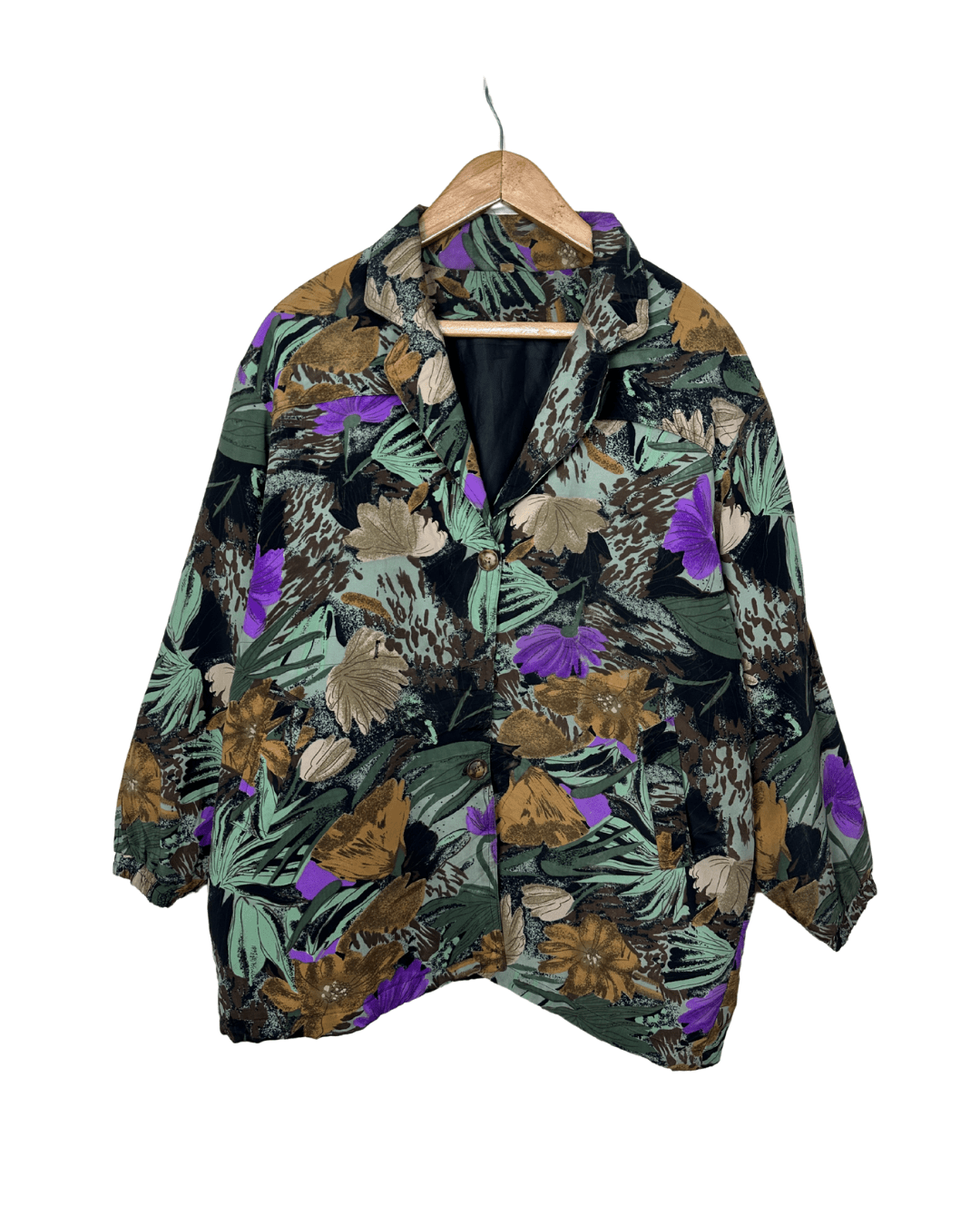 Vintage 80s Floral Print Jacket Medium - Funkify
