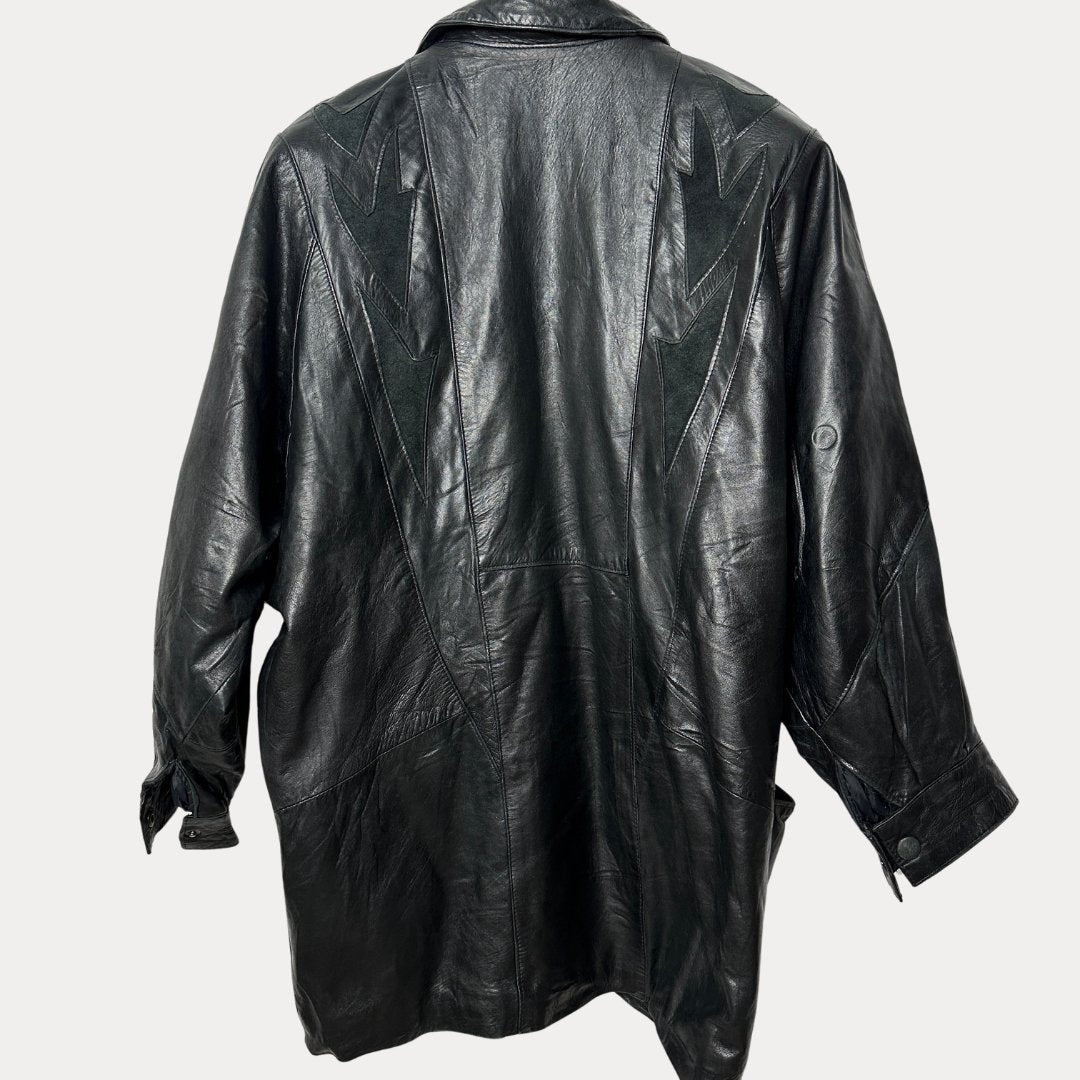 Vintage 80s Genuine Leather & Suede Jacket XL - Funkify