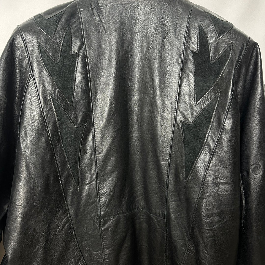 Vintage 80s Genuine Leather & Suede Jacket XL - Funkify