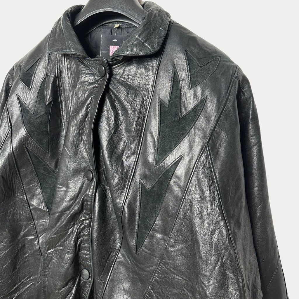 Vintage 80s Genuine Leather & Suede Jacket XL - Funkify