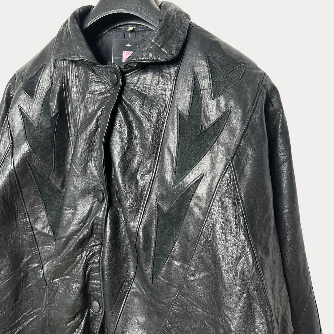 Vintage 80s Genuine Leather & Suede Jacket XL - Funkify