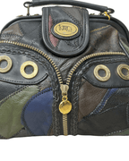 Vintage 80s KMQ Patchwork Genuine Leather Handbag - Funkify