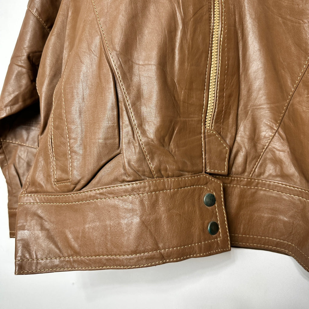 Vintage 80s Leather Jacket Women's Medium - Funkify