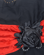 Vintage 80s Strapless Gothic Style Cocktail Dress - Large to XL - Funkify