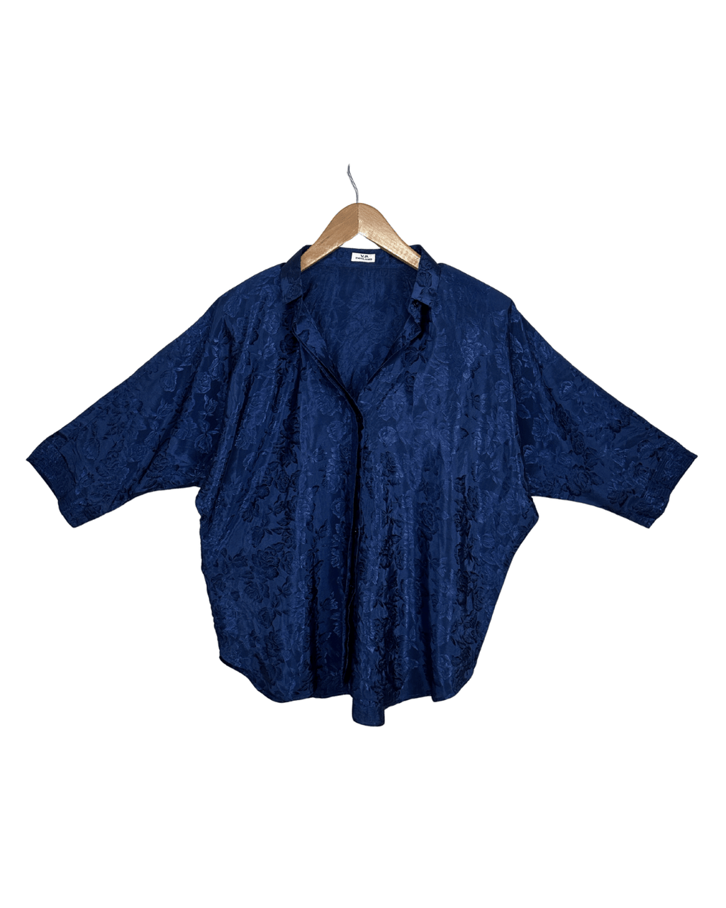 Vintage 80s V.P. Thailand Dolman Sleeve Jaquard Shirt w/ Shoulder Pads - Funkify