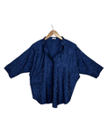 Vintage 80s V.P. Thailand Dolman Sleeve Jaquard Shirt w/ Shoulder Pads - Funkify