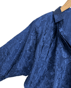 Vintage 80s V.P. Thailand Dolman Sleeve Jaquard Shirt w/ Shoulder Pads - Funkify