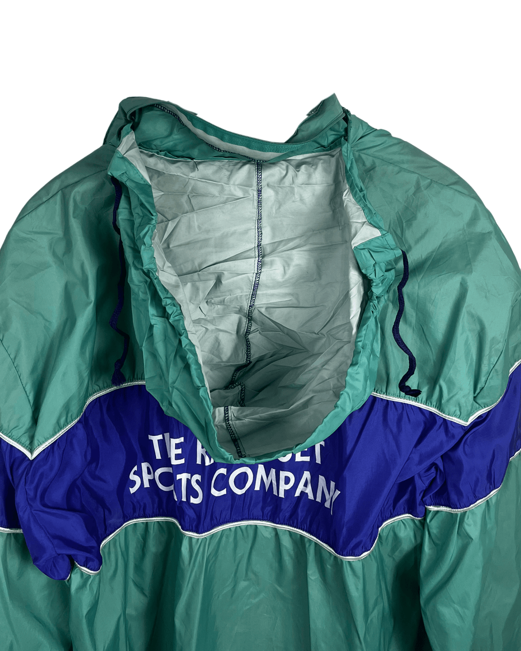 Vintage 80s Windbreaker Jacket with Foldable Hood - Medium - Funkify