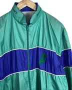 Vintage 80s Windbreaker Jacket with Foldable Hood - Medium - Funkify