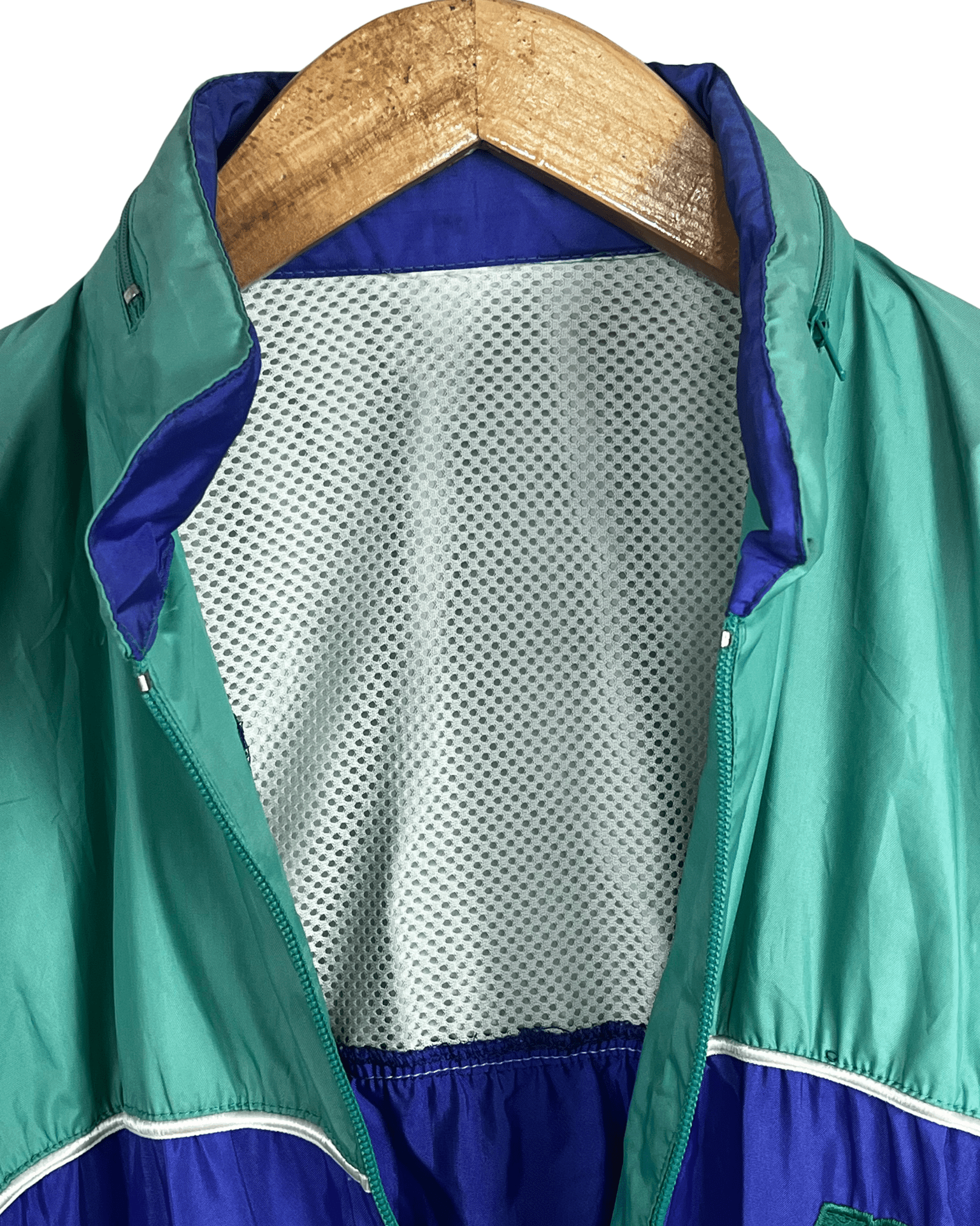 Vintage 80s Windbreaker Jacket with Foldable Hood - Medium - Funkify