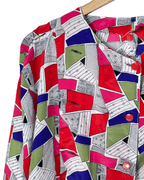Vintage 80s/90s Abstract Boxy Oversized Blouse Large - Funkify