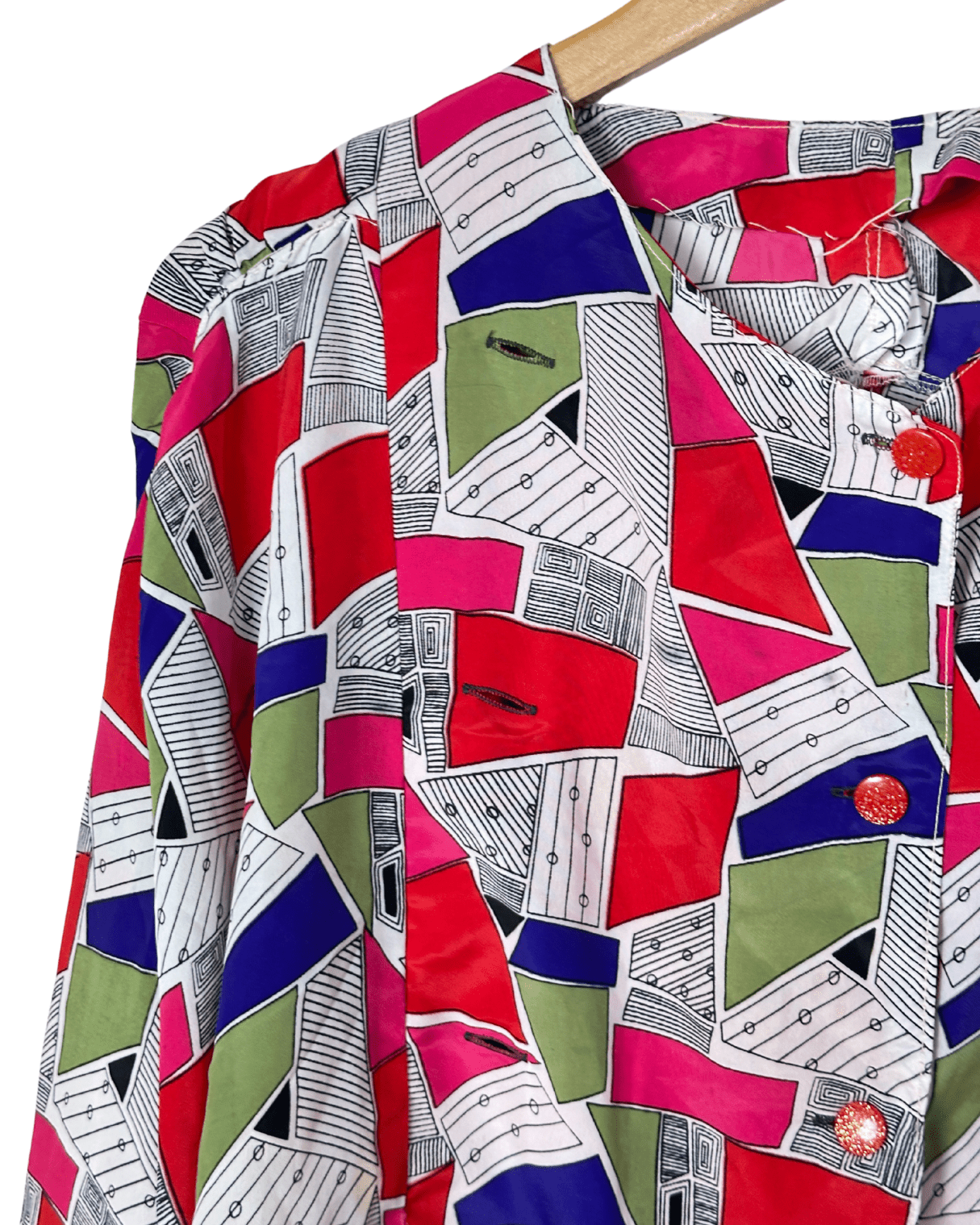 Vintage 80s/90s Abstract Boxy Oversized Blouse Large - Funkify