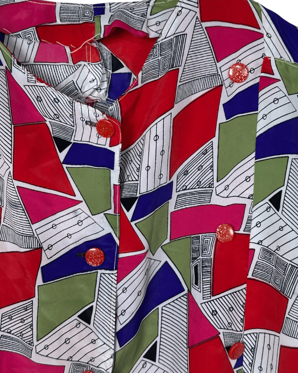 Vintage 80s/90s Abstract Boxy Oversized Blouse Large - Funkify