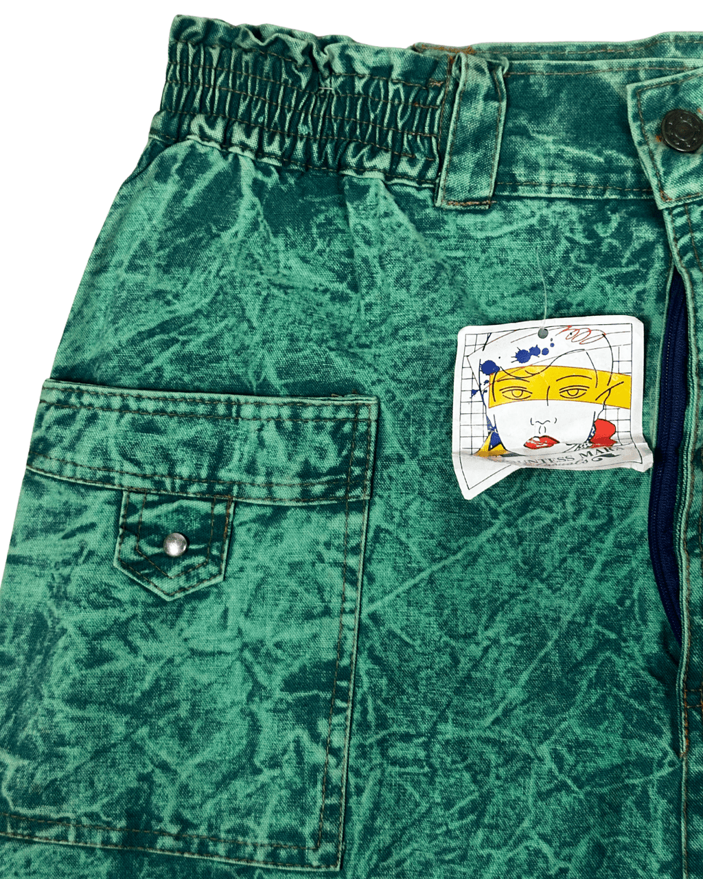Vintage 80s/90s Countess Mara Acid Wash Denim Skirt - Medium - Funkify