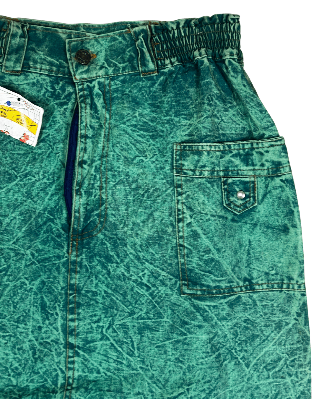 Vintage 80s/90s Countess Mara Acid Wash Denim Skirt - Medium - Funkify