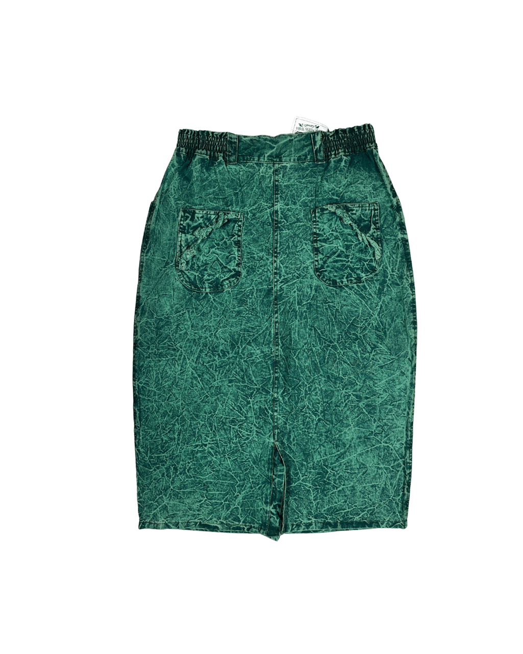 Vintage 80s/90s Countess Mara Acid Wash Denim Skirt - Medium - Funkify