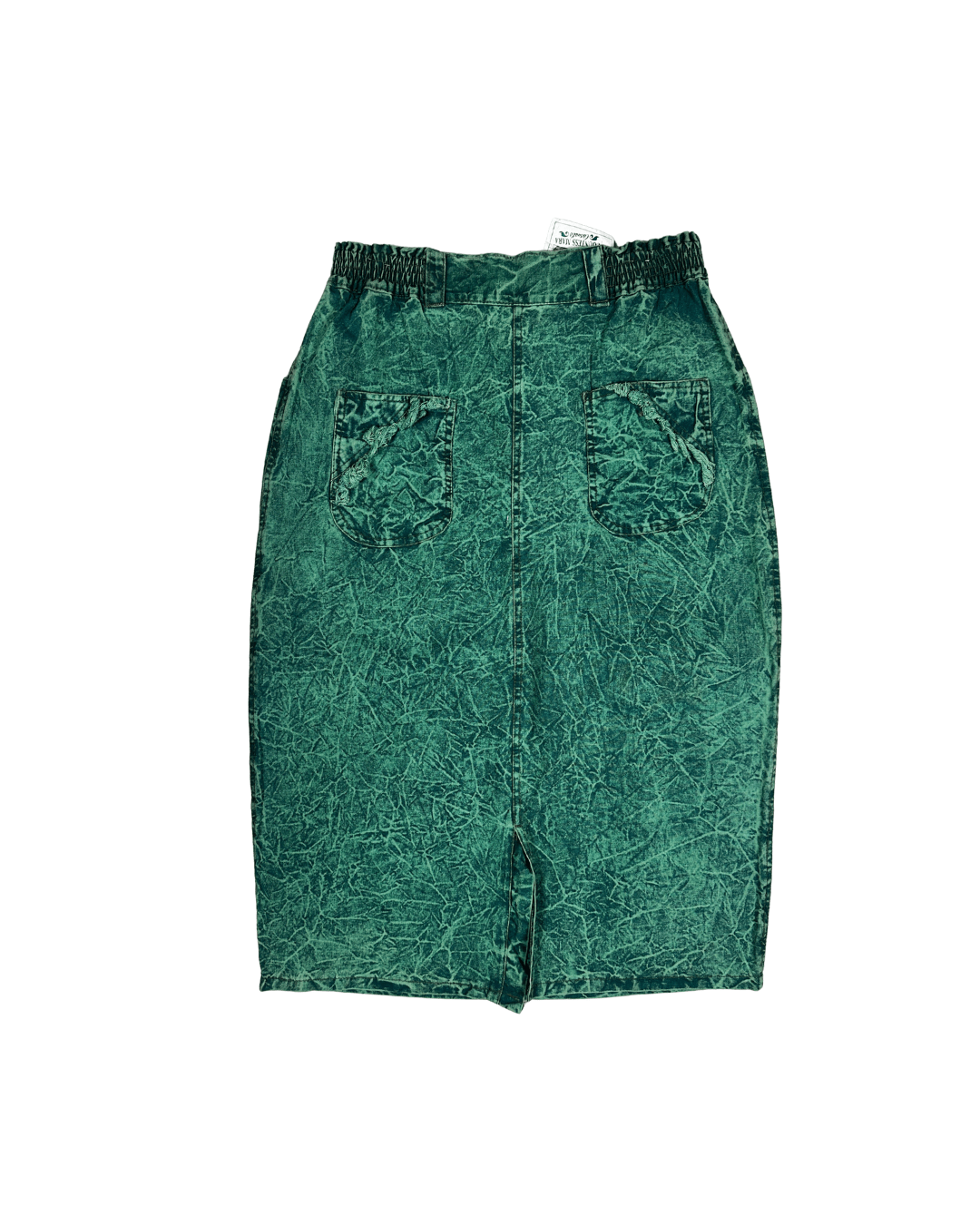 Vintage 80s/90s Countess Mara Acid Wash Denim Skirt - Medium - Funkify