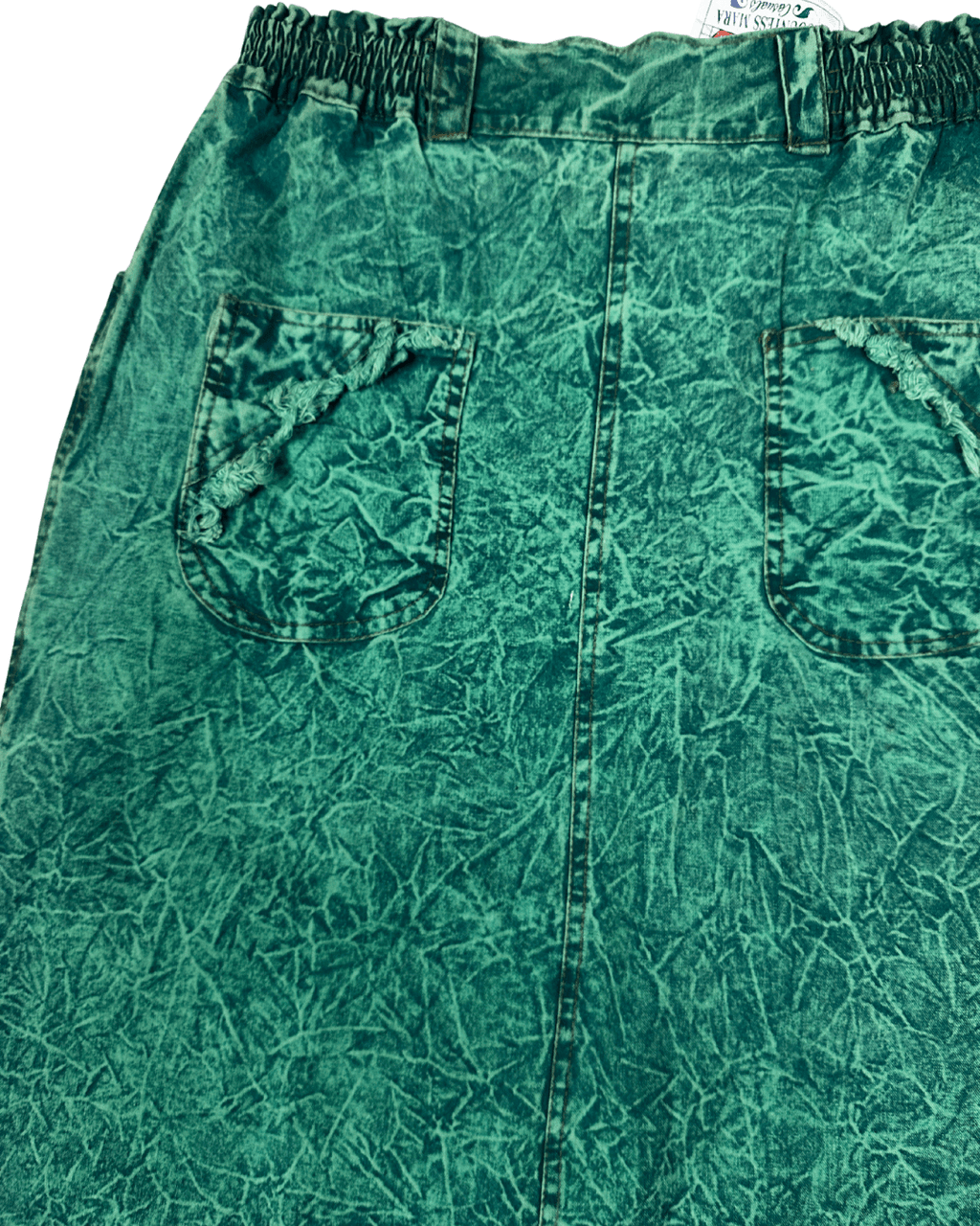 Vintage 80s/90s Countess Mara Acid Wash Denim Skirt - Medium - Funkify