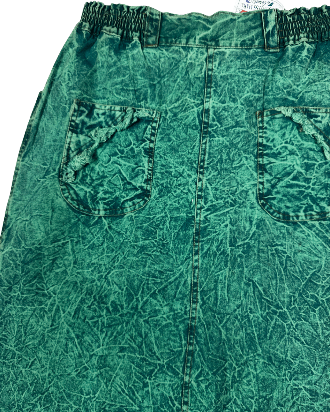 Vintage 80s/90s Countess Mara Acid Wash Denim Skirt - Medium - Funkify