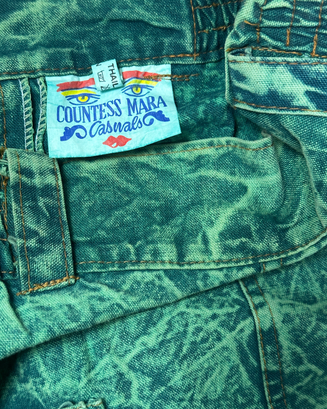Vintage 80s/90s Countess Mara Acid Wash Denim Skirt - Medium - Funkify