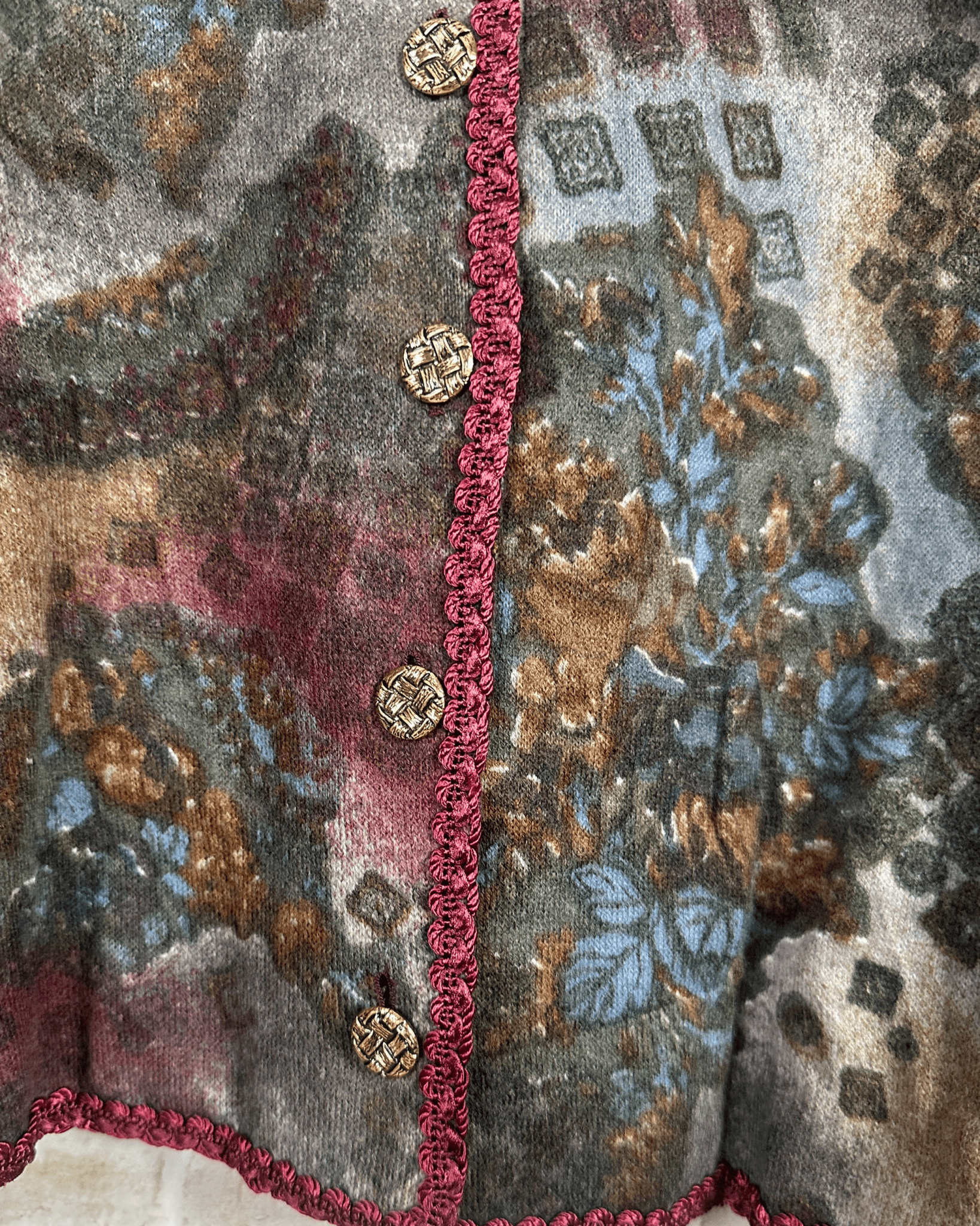 Vintage 80s/90s Tapestry Floral Skirt Suit Set - Funkify