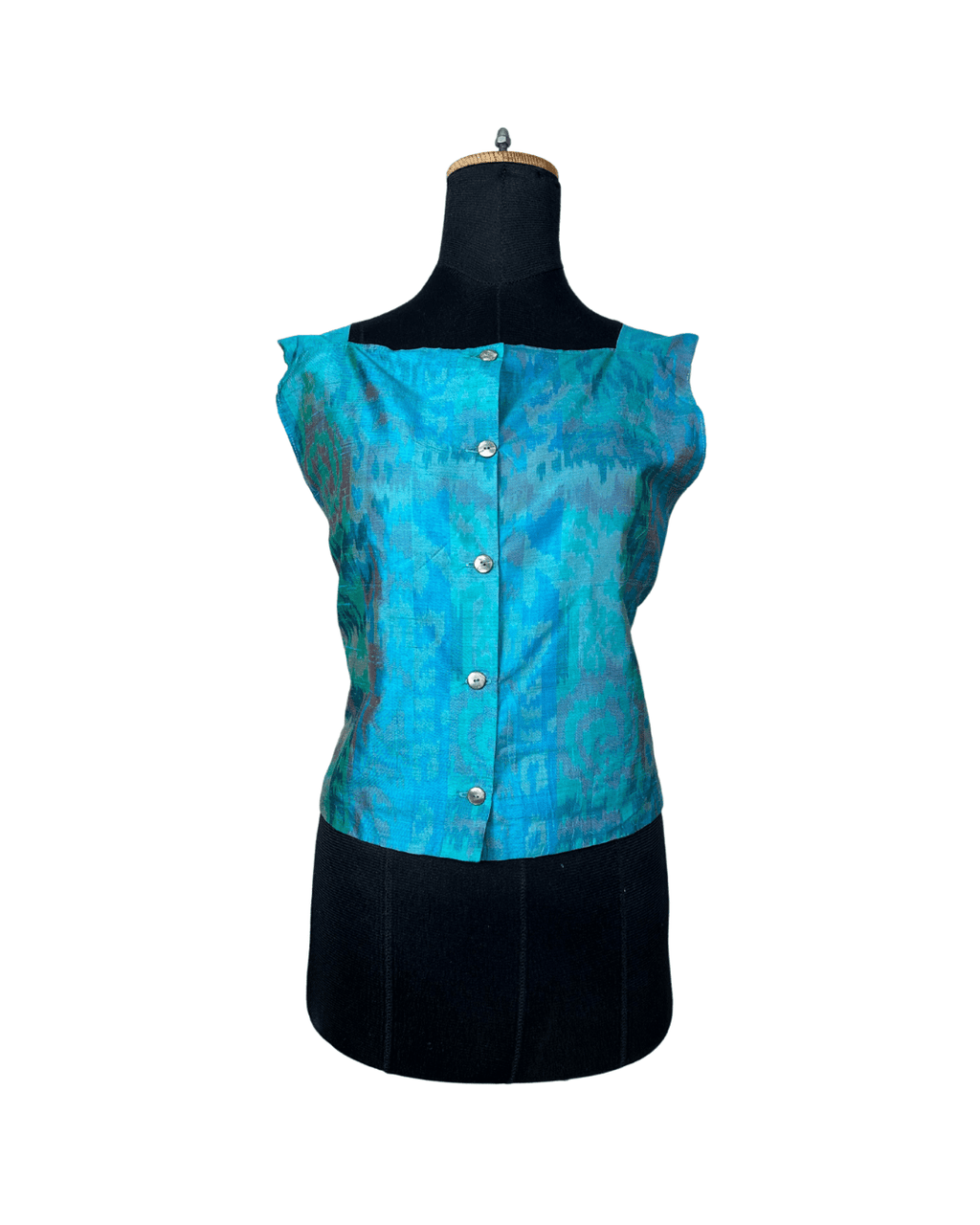 Vintage 90s Abstract Print Boxy Cut Sleeveless Top - Funkify
