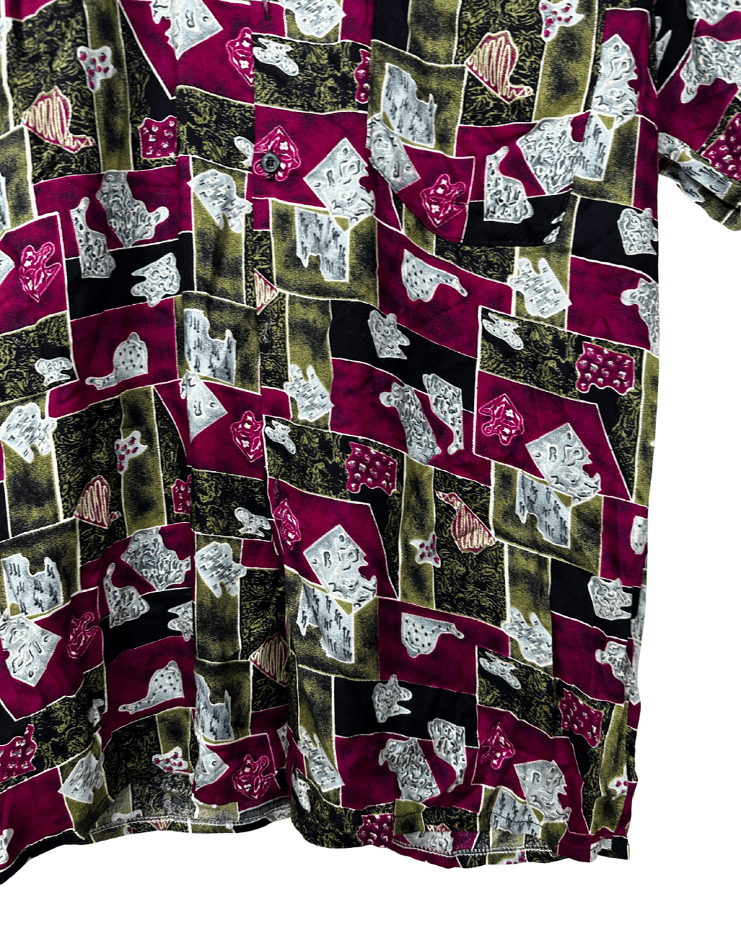 Vintage 90s Abstract Shapes Print Shirt - Large - Funkify