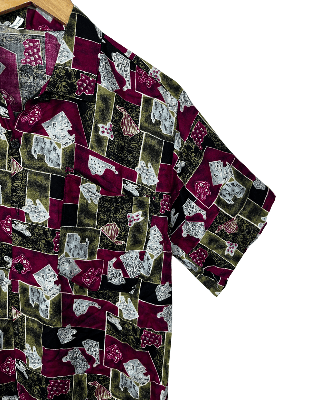 Vintage 90s Abstract Shapes Print Shirt - Large - Funkify