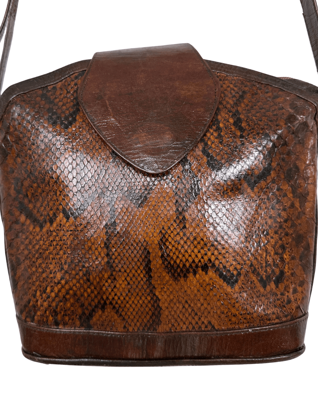 Vintage 90s Buffalino Genuine Snakeskin Crossbody Bag - Funkify