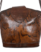 Vintage 90s Buffalino Genuine Snakeskin Crossbody Bag - Funkify