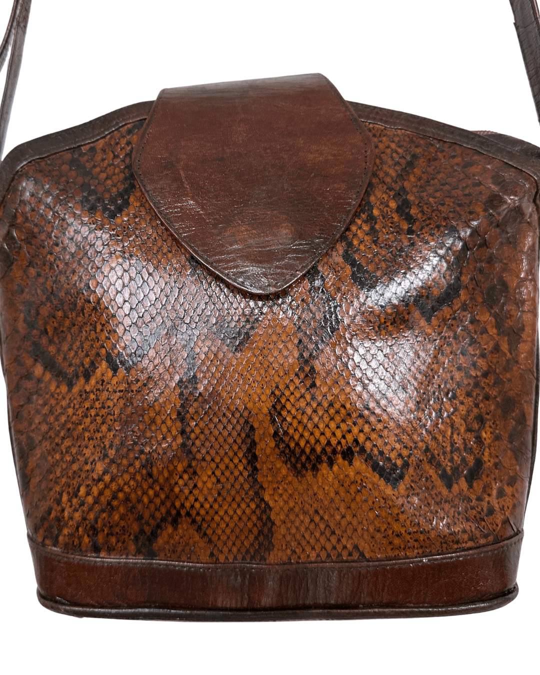 Vintage 90s Buffalino Genuine Snakeskin Crossbody Bag - Funkify