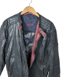 Vintage 90s DNR Denim - lined Genuine Leather Jacket Medium - Funkify