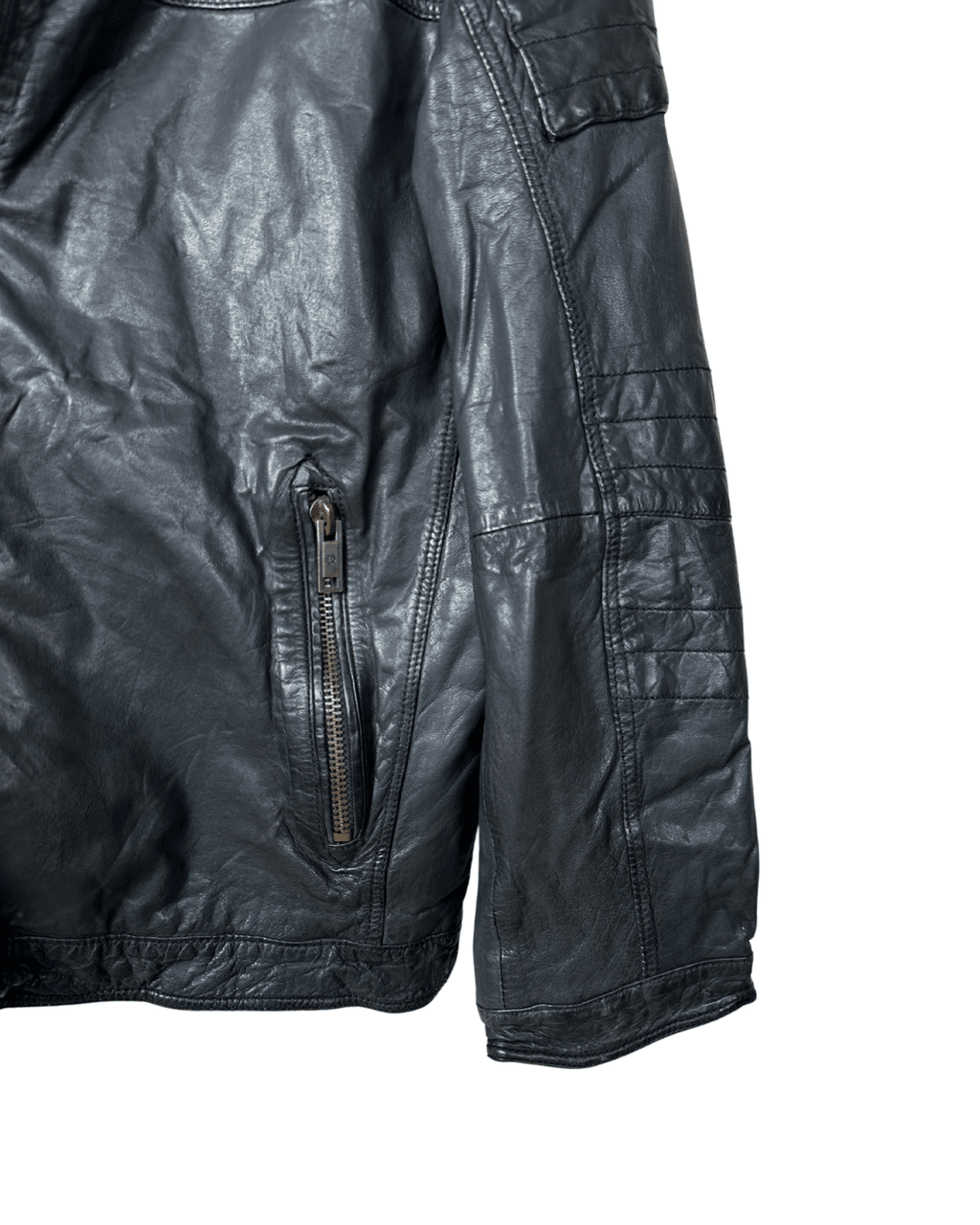 Vintage 90s DNR Denim - lined Genuine Leather Jacket Medium - Funkify